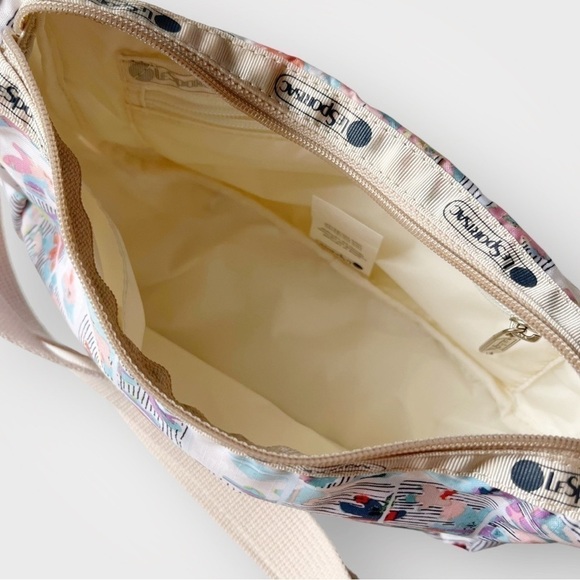 LESPORTSAC Very Merry Small Hobo Shoulder Bag Crossbody Nylon Floral 9x5x3” - Picture 12 of 15